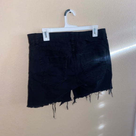 RSQ black distressed shants skater y2k shorts cut off punk indie retro bottoms - Picture 5 of 11